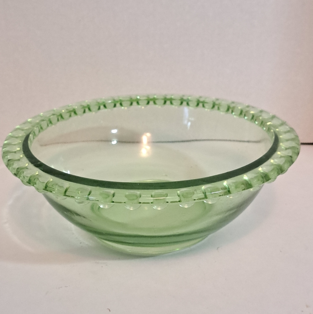 Candlewick  Green Depression Glass Bowl
